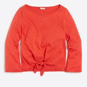 J. Crew Boatneck Tie-Front Sweater